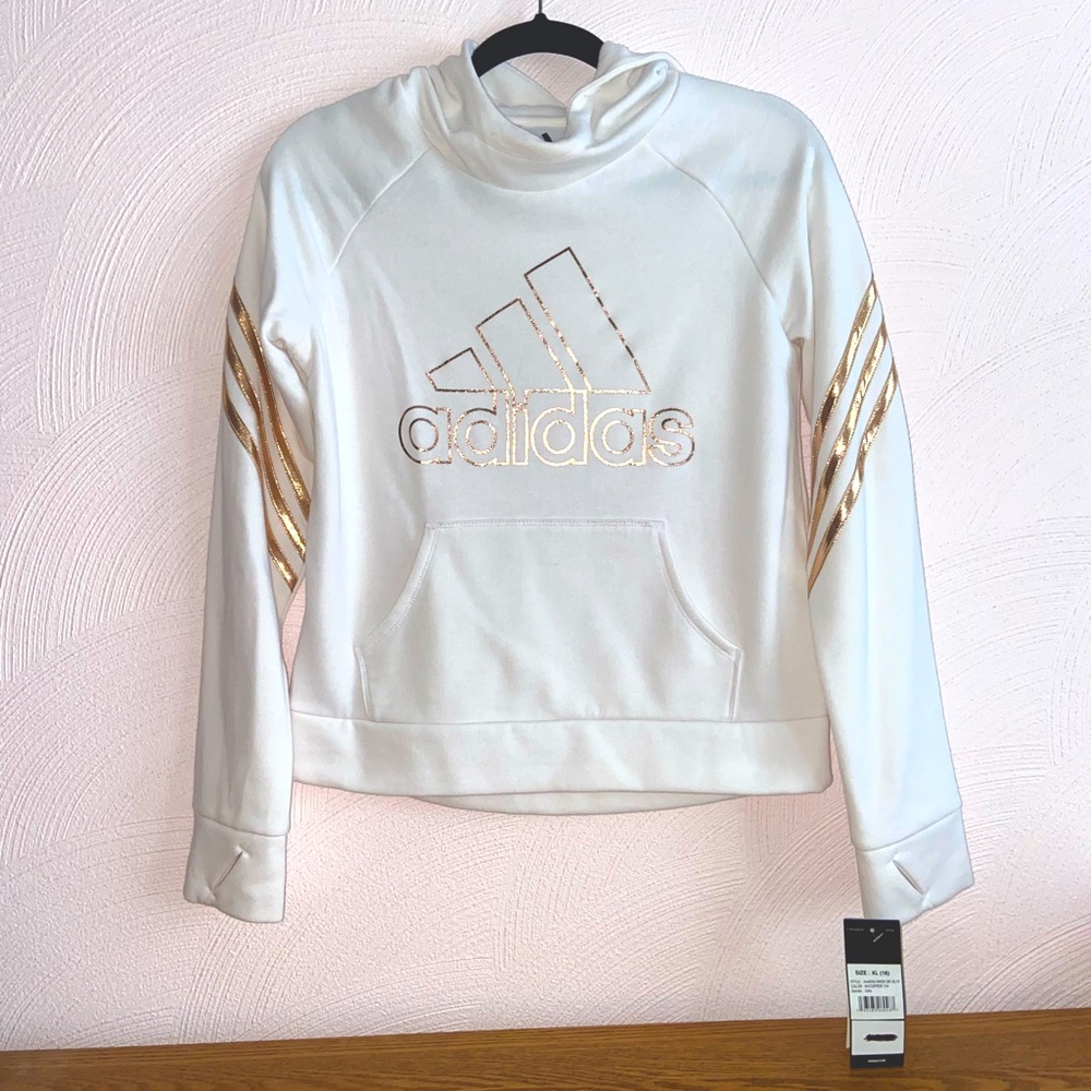 Girl White Adidas Hoodie